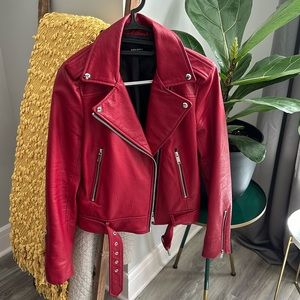 Zara Red Sexy Motorcycle Jacket